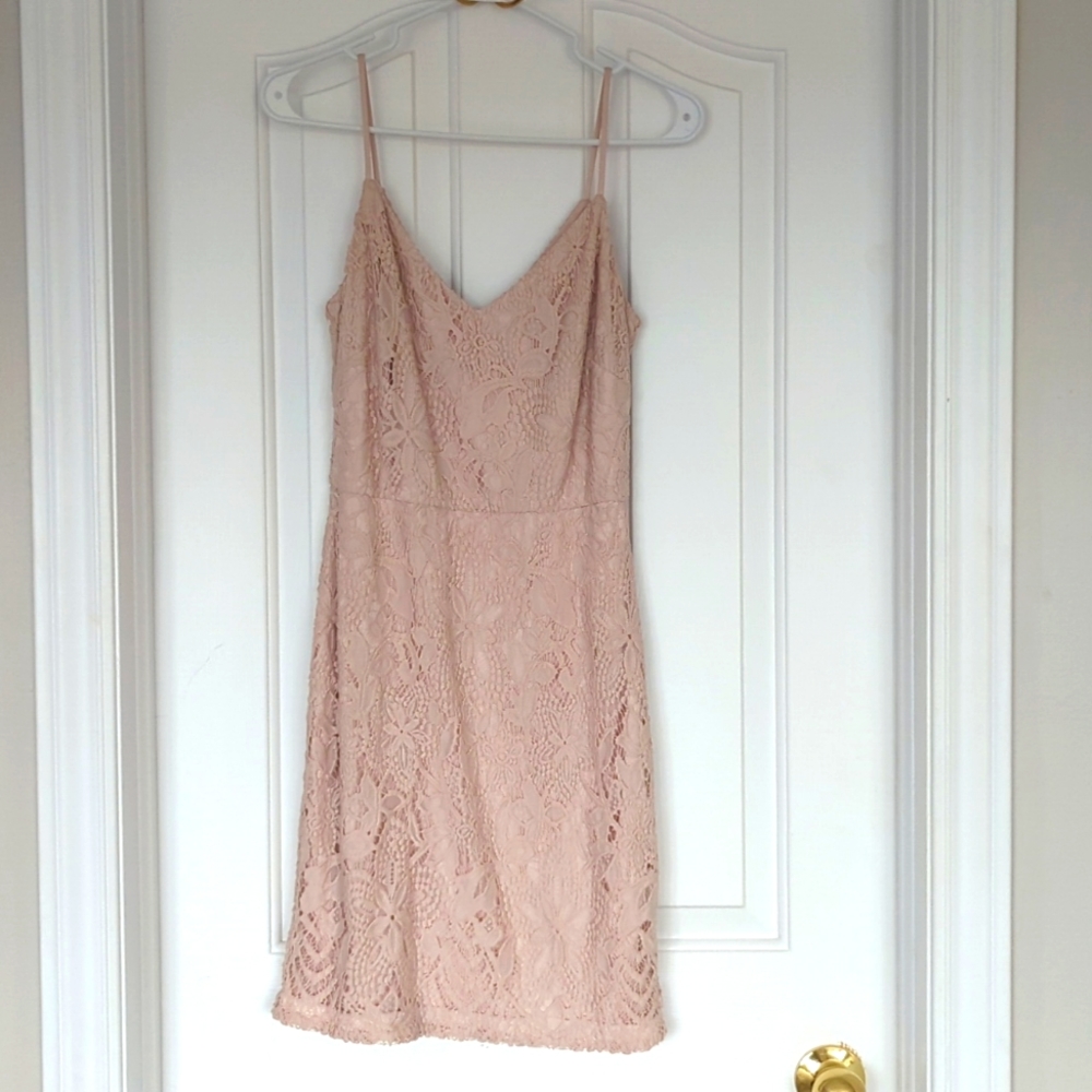 Guess blush lace cocktail dress